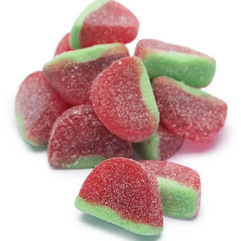 Sugar Coated Watermelon Shape Watermelon Gummy Sweets