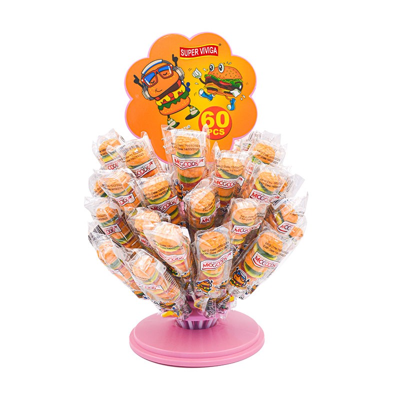 Superviviga Halal Hamburger Shape Burger Jelly Gummy Candy Lollipops