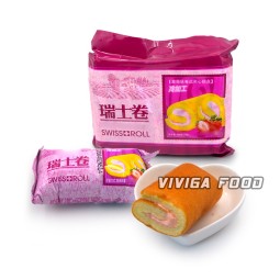 批发草莓味软奶油瑞士卷蛋糕