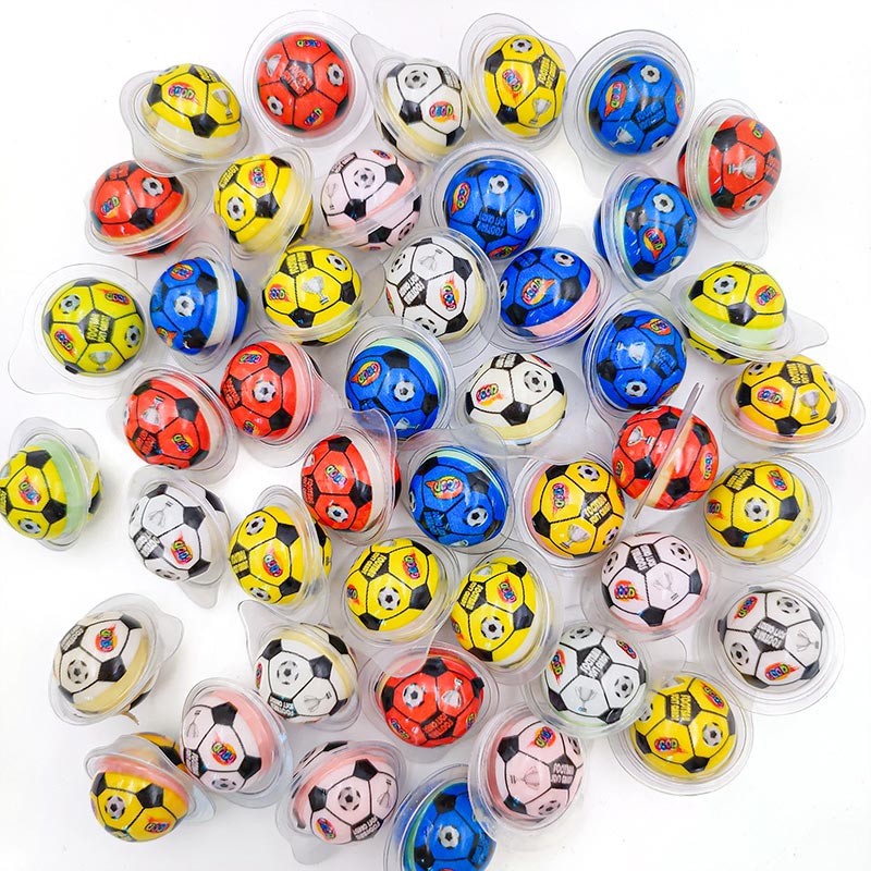 Wholesale Custom Sweet Sports Football Shape Soft Gummy Candy Fill Jam