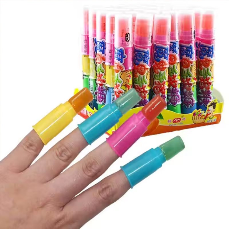 Wholesale Custom Halal Sweet Colorful Fruity Finger Toy Lollipop Candy