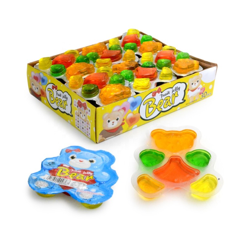 Wholesale Assorted Fruity Flavored Bear Cartoon Shape Fruit Jelly Candies in Bag Packaging