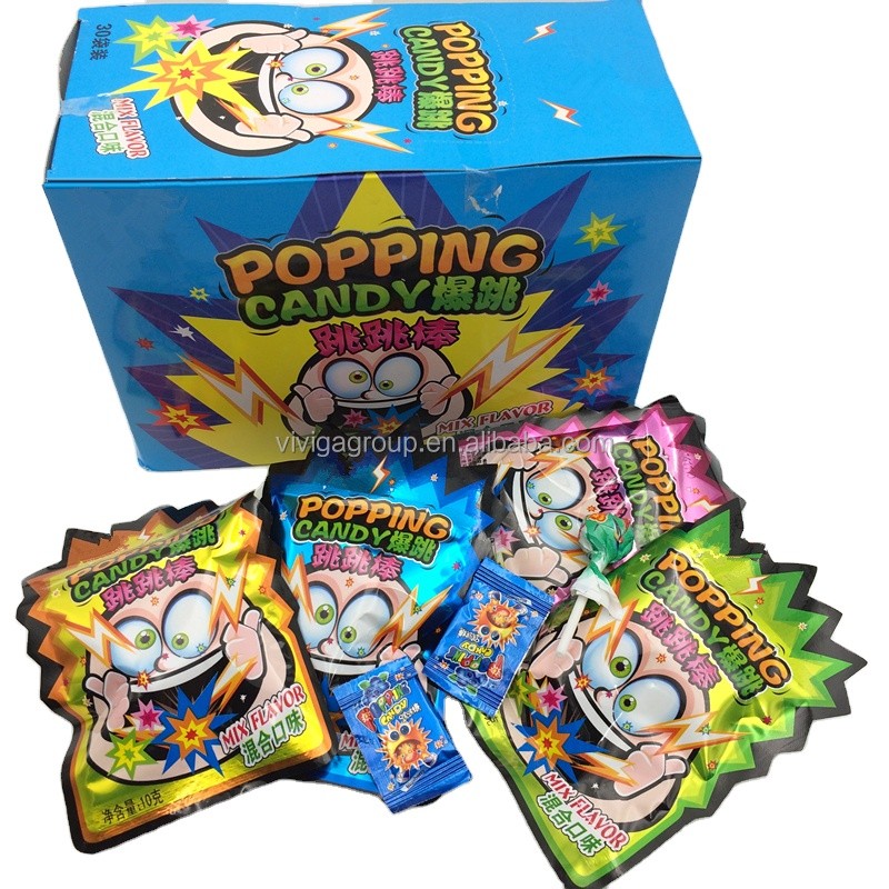 Confectionery OEM Mix Fruit Flavor Bulk Magic Pop Rock Popping Candy With Lollipop