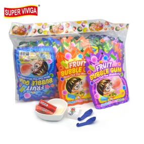 Funny Fruit Bubble Gum With Magical Tattoo Sticker and Wonderful Balloon Toy Candy