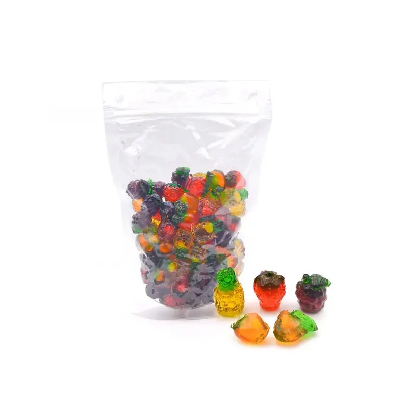 Wholesale Custom Colorful Halal Sweet 3d Fruit Shape Jelly Gummy Candy