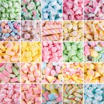 工厂批发甜水果味清真迷你扭棉花糖糖果