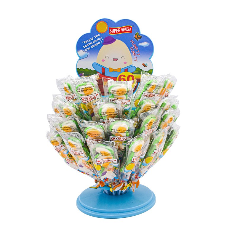 Superviviga Halal Egg Shape Soft Gummy Candy Lollipops