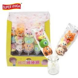 热卖可爱的猴子动物形状棉花糖棒棒糖