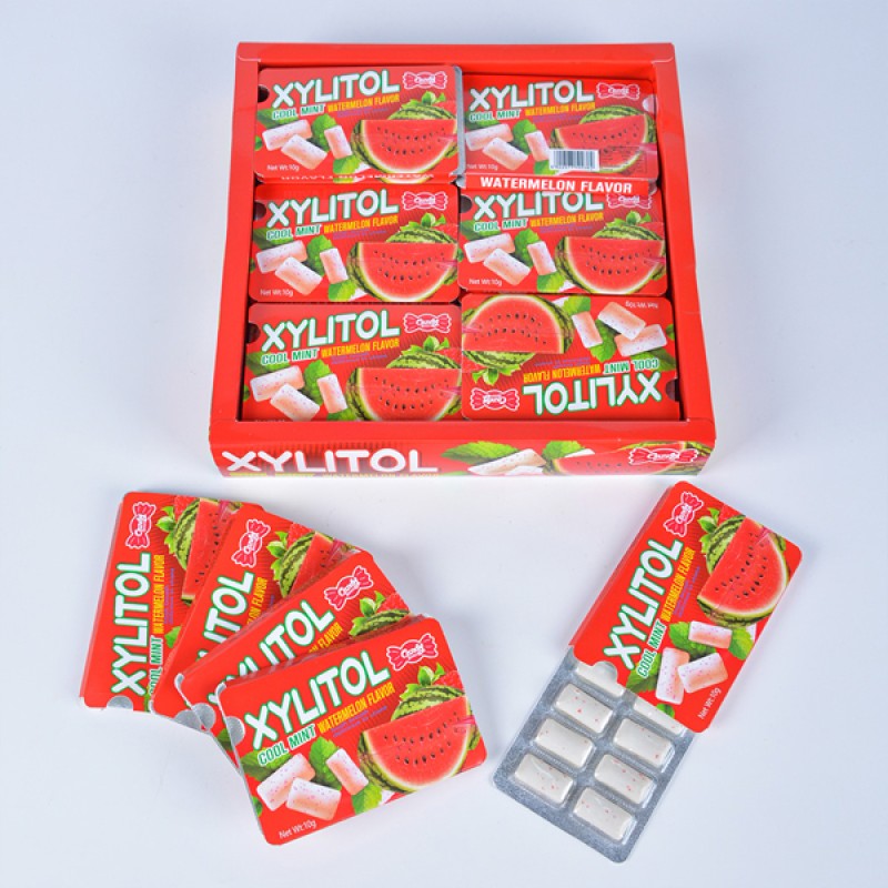 Wholesale Sweet Fruity Watermelon Flavor Mint Piece Chewing Gum From China