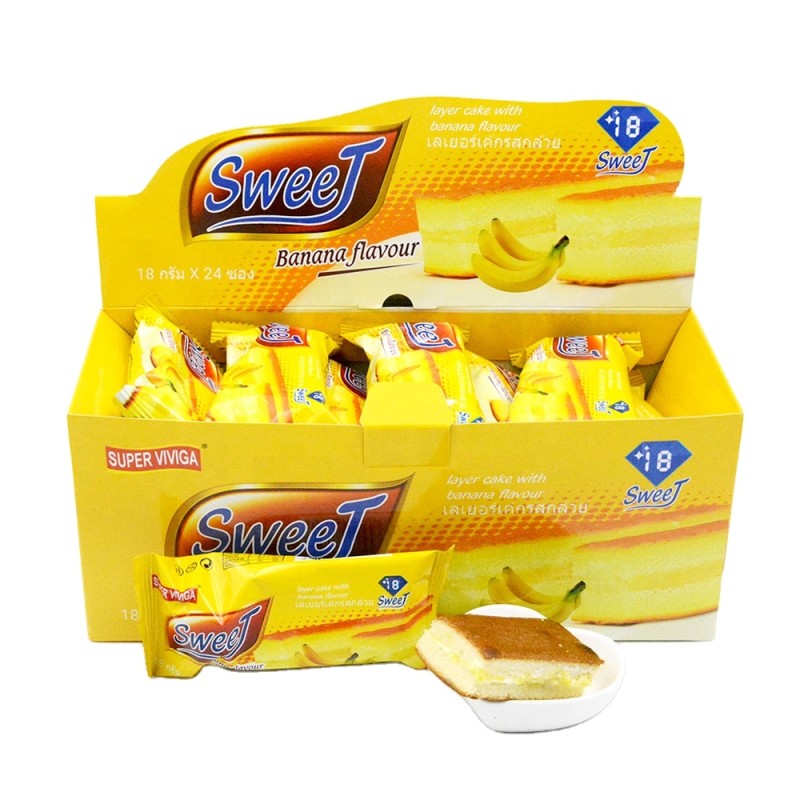 Wholesale Snack Food Banana Flavor Cream Swiss Roll Cake