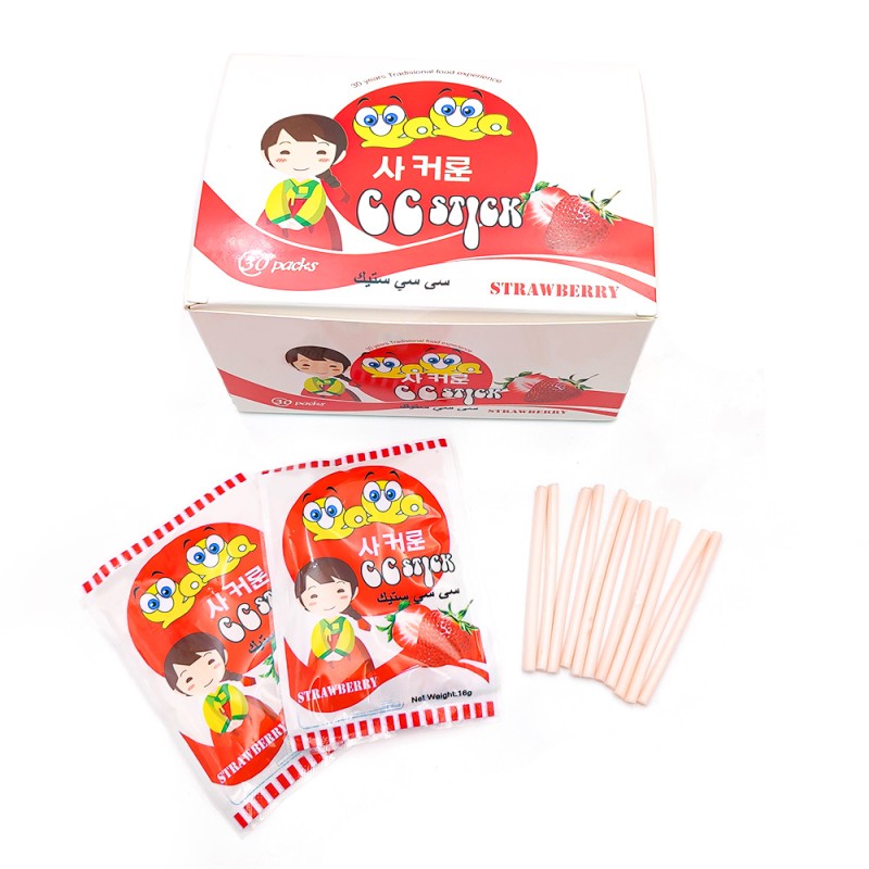 Wholesale Sweet Strawberry Fruit Flavor Hard Cc Stick Powder Candy