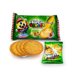 Superviviga圆形脆皮薄蔬菜玉米味土豆饼干饼干