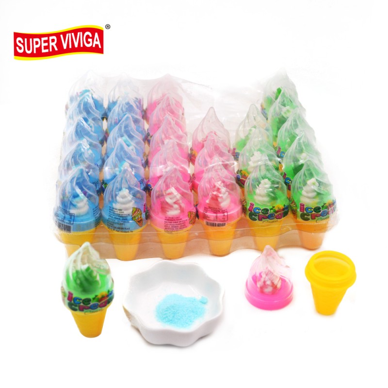 OEM Colorful Ice Cream Nipple Shape Hard Candy With Sour Powder