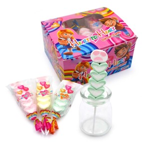 Wholesale Custom Halal Heart Shape Lollipop Marshmallow Candy