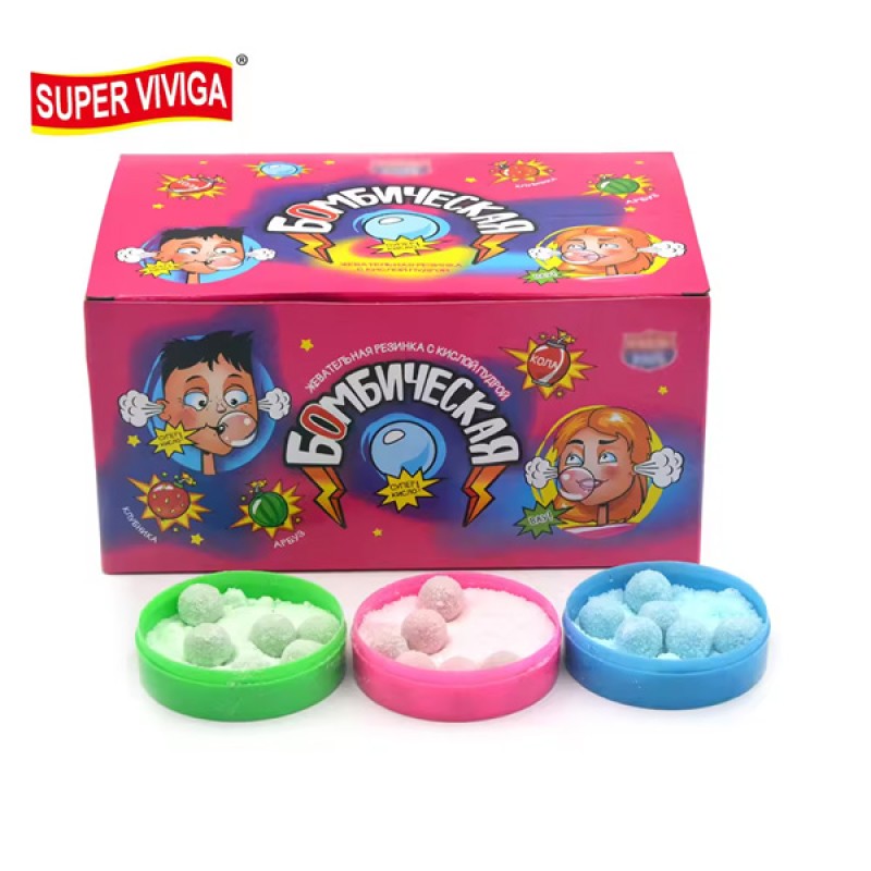 Sweet Mix Fruit Flavor Sour Powder Chewing Gum Candy