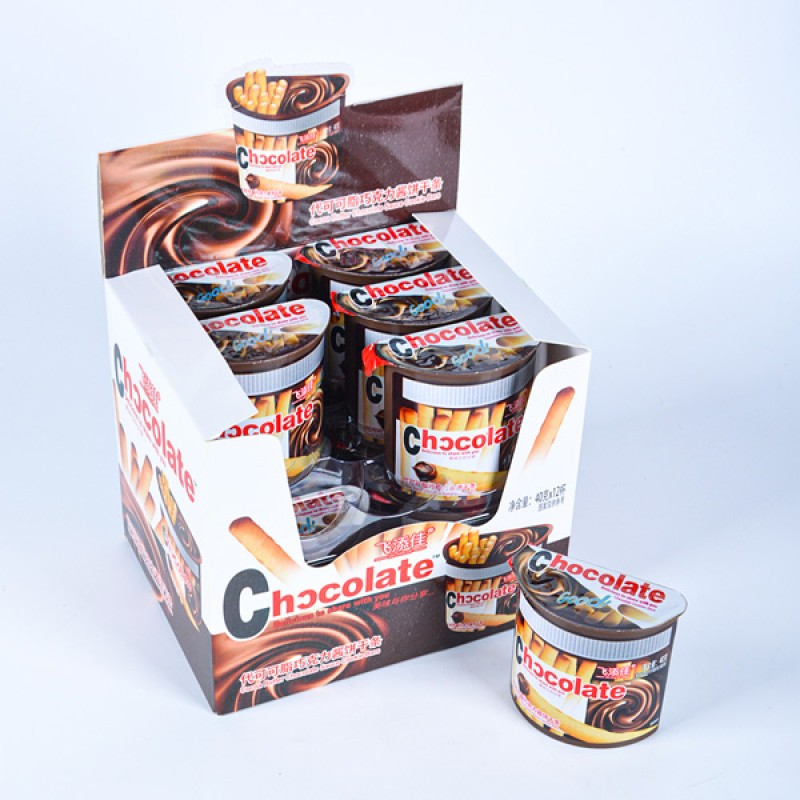 Wholesale Custom Chocolate Jam Coated Biscuit Stick Candy