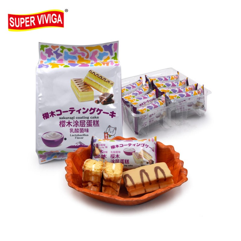 Wholesale Custom Private Label Chocolate Coated Yogurt Flavor Layer Soft Chinese Cake Snack