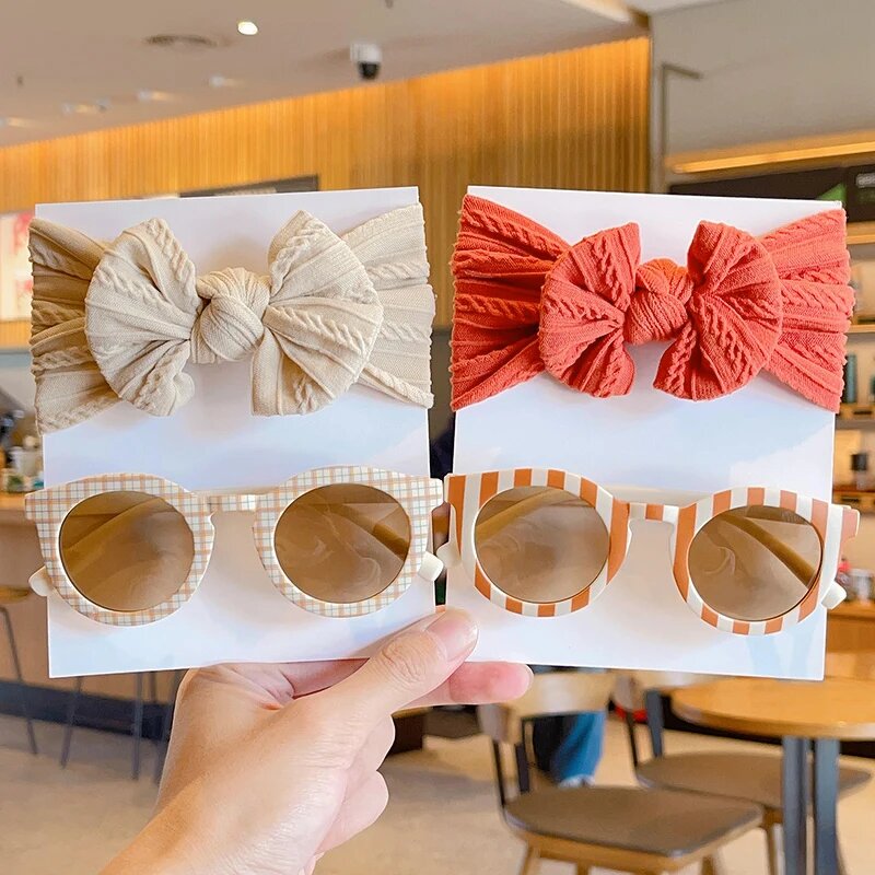 Baby Sunglasses Set - 2pcs Soft Bowknot