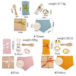 Newborn Baby Gift Box Manufacturer - with Cotton Blanket Rattle Teether Brush Milestone Card Reveal Set