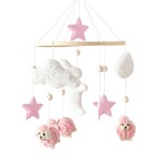 Baby Crib Decoration Manufacturer - Soft Teddy Fleece Alpaca Plush with Wooden Frame Hanging Bed Toy