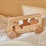 Wooden Bus Toy Manufacturer - Unisex Montessori Car Early Educational Animal Cognition Games Wholesale