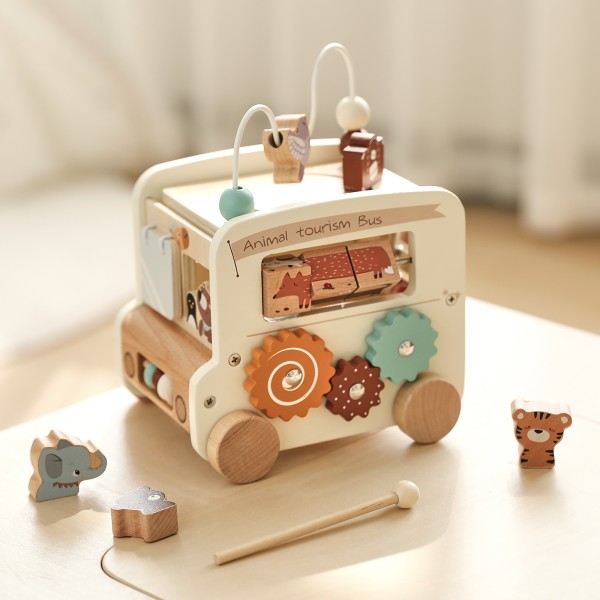 Wooden Activity Cube Manufacturer - Montessori 5-in-1 for Toddlers 1-3 Cognitive Early Educational