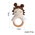 Baby Teethers Manufacturer - Unisex Soft Cute Angel Design Wooden Crochet Rattle