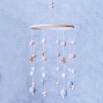 Felt Ball Wind Chime Manufacturer - Handmade Wooden Star Baby Mobiles Bed Bell Cradle Decoration for Stroller