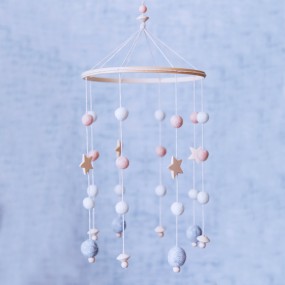 Felt Ball Wind Chime Manufacturer - Handmade Wooden Star Baby Mobiles Bed Bell Cradle Decoration for Stroller