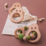 Wooden Teether Bracelet Manufacturer - Wholesale Food Grade Avocado Crochet Rope Rattle Toys