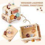 Wooden Bus Toys Manufacturer - Montessori Educational Multi Functional Baby Intelligence Developing 0-6 Years