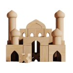 Wooden Mosque Playhouse Set Manufacturer - Modern Construction Toy with 40 Pieces Educational Historical Buildings DIY