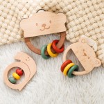 Wooden Rattle Set Manufacturer - Adorable Bear Snail Infant Early Development Aid Baby Rattles