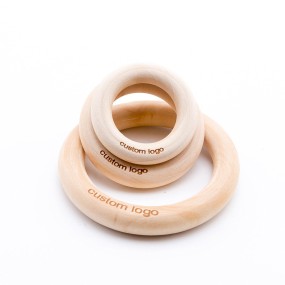 Wooden Teething Rings Manufacturer - Natural Unfinished 40mm/50mm/56mm/70mm/98mm Baby Teether DIY