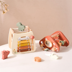 Wooden Activity Cube Manufacturer - Montessori Mushroom 5 in 1 Learning Educational for 0-36 Months