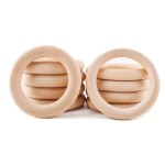 Wooden Teething Rings Manufacturer - Natural Unfinished 40mm/50mm/56mm/70mm/98mm Baby Teether DIY