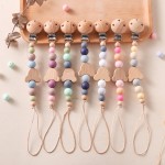 Baby Pacifier Clips Manufacturer - Food Grade Silicone Floral Cartoon Round Shape with Chain for Feeding