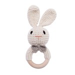 Crochet Rattle Teether Manufacturer - Animal Bunny Rabbit Wooden Shaking Bell Handcraft Soft Handbell