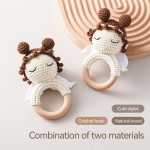 Baby Teethers Manufacturer - Unisex Soft Cute Angel Design Wooden Crochet Rattle