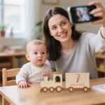 Wooden Milestone Box Manufacturer - Customizable Cute Unique Train for Baby OEM/ODM