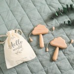 Baby Teethers Manufacturer - New Sale Natural Wood Wooden Cloud Design Soft Silicone Cloth Ring Toy