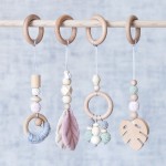 Baby Sensory Toy Manufacturer - Customized Four-Piece Fitness Natural Beech Wood Turtle Leaf Soft Toy