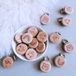 Baby Pacifier Clip Manufacturer - Custom Beech Wood Printed Dummy Clip Gift OEM/ODM