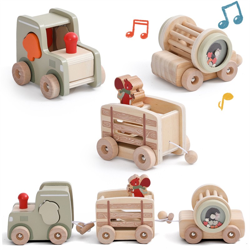 Small Train Puzzle Toy Manufacturer - Newly Upgraded Unisex Multifunctional Wood Montessori Safe for 0-6 Years