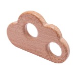 Wooden Teether Toy Manufacturer - DIY Beech Double Hole Cloud Shaped Pendant Necklace for Baby