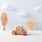 Wooden Rainbow Car Toy Manufacturer - Unisex Montessori Handmade Ball Custom Logo Bag Packaging Educational