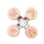 Baby Pacifier Clip Manufacturer - Custom Beech Wood Printed Dummy Clip Gift OEM/ODM