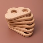 Wooden Teether Toy Manufacturer - DIY Beech Double Hole Cloud Shaped Pendant Necklace for Baby