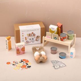 Wooden Food Market Game Manufacturer - Montessori Toy Set Early Educational Mini Preschool Role Play 2-6 Years