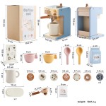 Wooden Pretend Play Toy Set Manufacturer - Unisex Coffee Machine Customizable Educational for Babies Preschool